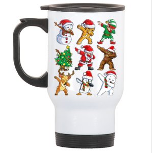 Dabbing Santa Elf Friends Christmas Stainless Steel Travel Mug