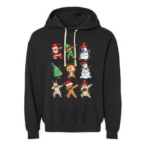 Dabbing Santa Elf Friends Christmas Garment-Dyed Fleece Hoodie