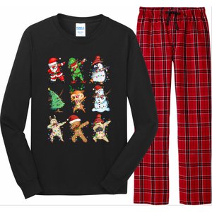 Dabbing Santa Elf Friends Christmas Long Sleeve Pajama Set