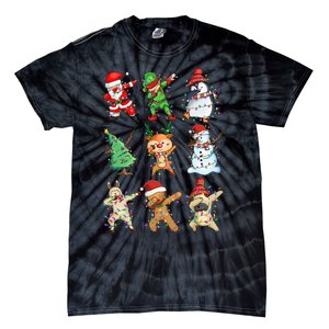 Dabbing Santa Elf Friends Christmas Tie-Dye T-Shirt