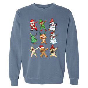 Dabbing Santa Elf Friends Christmas Garment-Dyed Sweatshirt