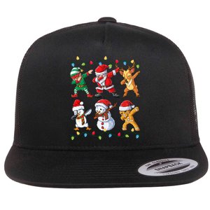 Dabbing Santa Elf Friends Christmas Xmas Dab Flat Bill Trucker Hat