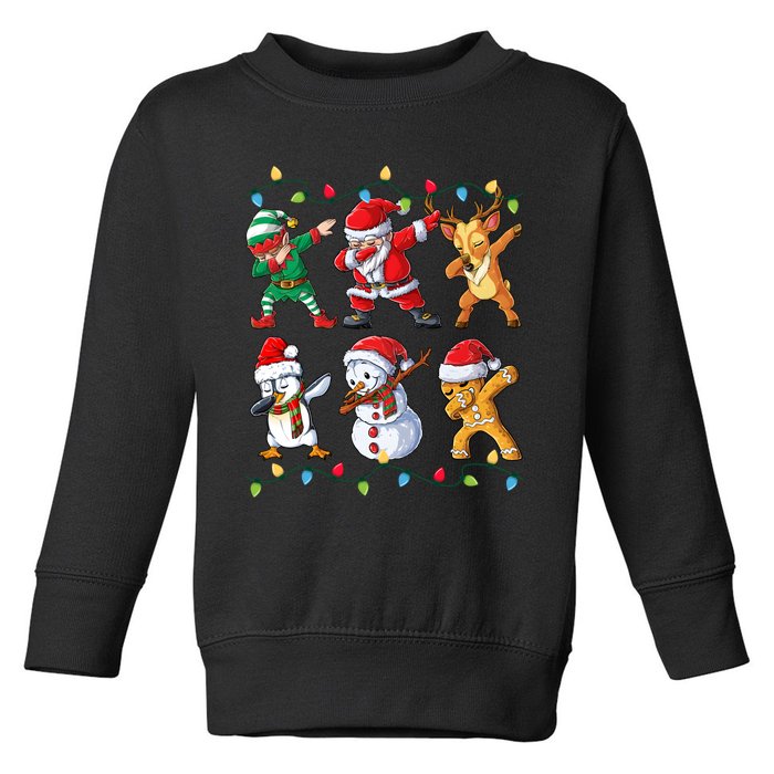 Dabbing Santa Elf Friends Christmas Xmas Dab Toddler Sweatshirt