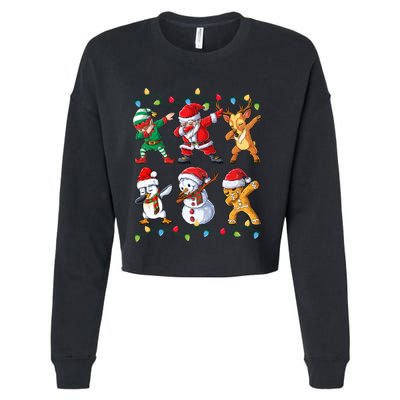 Dabbing Santa Elf Friends Christmas Xmas Dab Cropped Pullover Crew