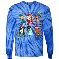 Dabbing Santa Elf Friends Christmas Xmas Dab  Tie-Dye Long Sleeve Shirt