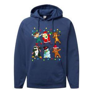 Dabbing Santa Elf Friends Christmas Xmas Dab  Performance Fleece Hoodie