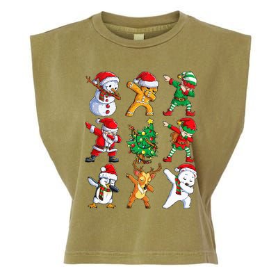 Dabbing Santa Elf Friends Christmas Xmas Dab Garment-Dyed Women's Muscle Tee