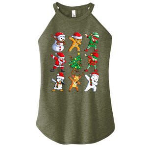 Dabbing Santa Elf Friends Christmas Xmas Dab Women's Perfect Tri Rocker Tank