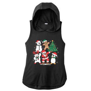 Dabbing Santa Elf Friends Christmas Xmas Dab Meaningful Gift Ladies PosiCharge Tri-Blend Wicking Draft Hoodie Tank