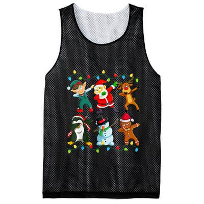 Dabbing Santa Elf Friends Christmas Mesh Reversible Basketball Jersey Tank