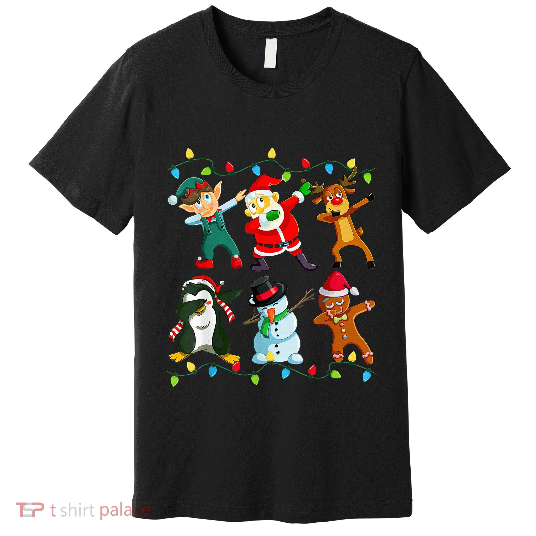 Dabbing Santa Elf Friends Christmas Premium T-Shirt