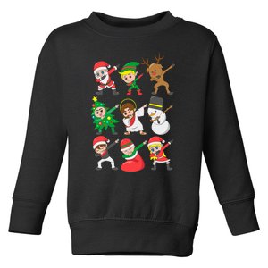 Dabbing Santa Elf Friends Christmas Toddler Sweatshirt