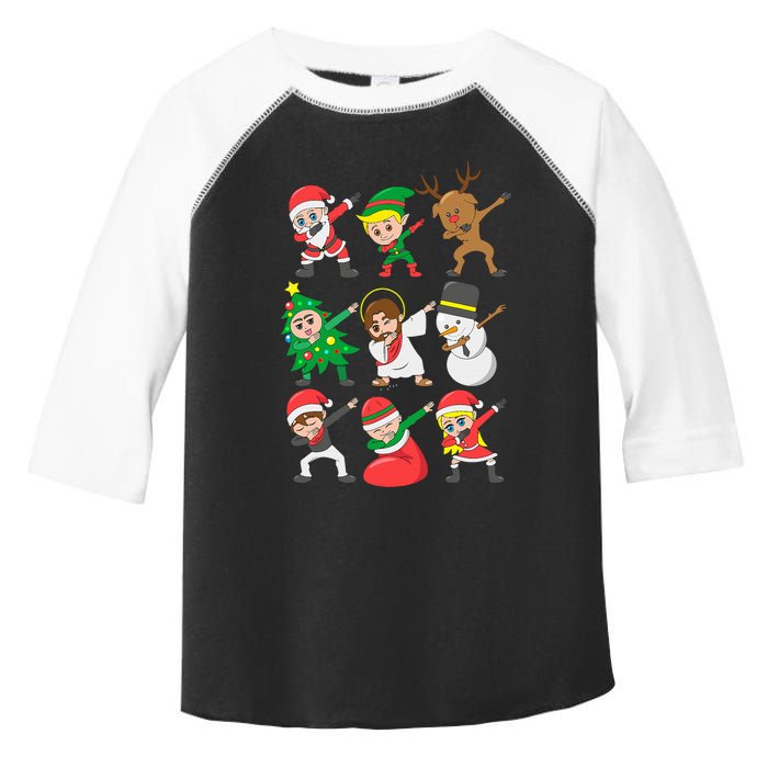 Dabbing Santa Elf Friends Christmas Toddler Fine Jersey T-Shirt