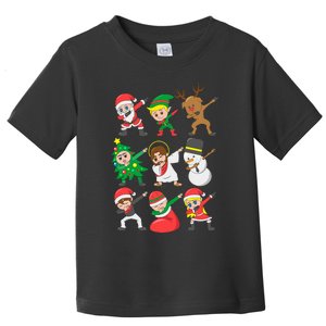 Dabbing Santa Elf Friends Christmas Toddler T-Shirt