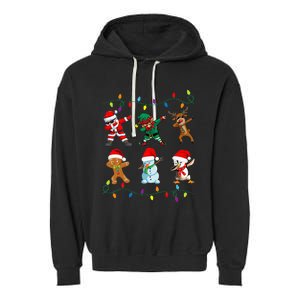 Dabbing Santa Elf Friends Christmas Garment-Dyed Fleece Hoodie