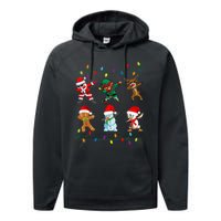 Dabbing Santa Elf Friends Christmas Performance Fleece Hoodie