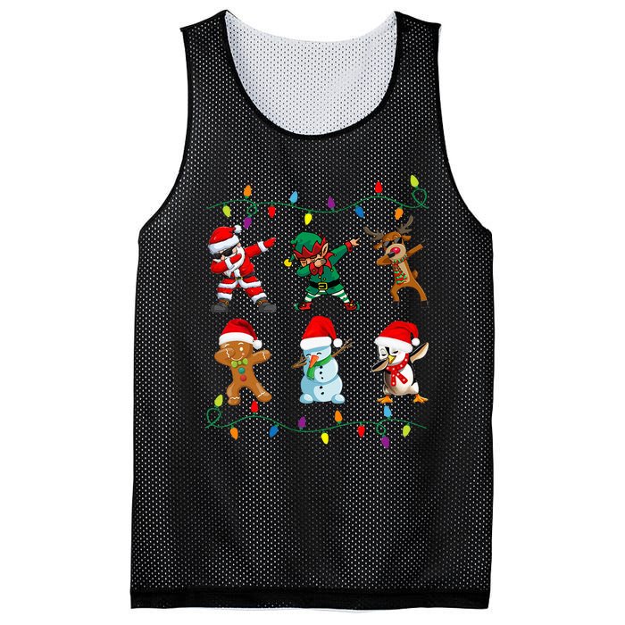 Dabbing Santa Elf Friends Christmas Mesh Reversible Basketball Jersey Tank