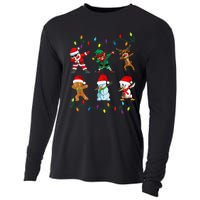 Dabbing Santa Elf Friends Christmas Cooling Performance Long Sleeve Crew