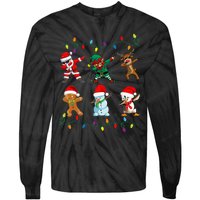 Dabbing Santa Elf Friends Christmas Tie-Dye Long Sleeve Shirt