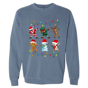 Dabbing Santa Elf Friends Christmas Garment-Dyed Sweatshirt