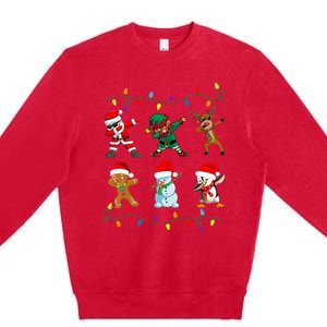 Dabbing Santa Elf Friends Christmas Premium Crewneck Sweatshirt