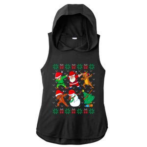 Dabbing Santa Elf Friends Ugly Xmas Sweater Boy Girl Ladies PosiCharge Tri-Blend Wicking Draft Hoodie Tank