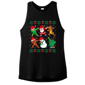 Dabbing Santa Elf Friends Ugly Xmas Sweater Boy Girl Ladies PosiCharge Tri-Blend Wicking Tank