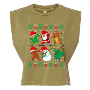 Dabbing Santa Elf Friends Ugly Xmas Sweater Boy Girl Garment-Dyed Women's Muscle Tee