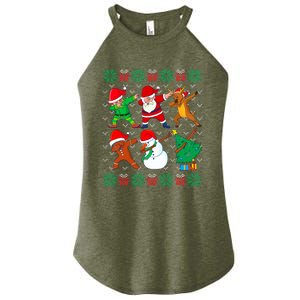 Dabbing Santa Elf Friends Ugly Xmas Sweater Boy Girl Women's Perfect Tri Rocker Tank