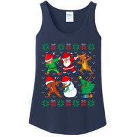 Dabbing Santa Elf Friends Ugly Xmas Sweater Boy Girl Ladies Essential Tank