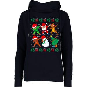 Dabbing Santa Elf Friends Ugly Xmas Sweater Boy Girl Womens Funnel Neck Pullover Hood