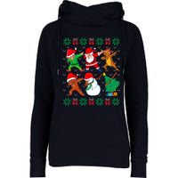 Dabbing Santa Elf Friends Ugly Xmas Sweater Boy Girl Womens Funnel Neck Pullover Hood