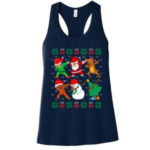 Dabbing Santa Elf Friends Ugly Xmas Sweater Boy Girl Women's Racerback Tank