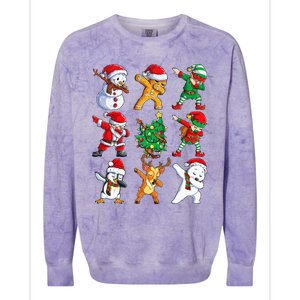 Dabbing Santa Elf Friends Christmas Xmas Dab Colorblast Crewneck Sweatshirt