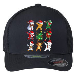 Dabbing Santa Elf Friends Christmas Xmas Dab Flexfit Unipanel Trucker Cap