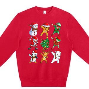 Dabbing Santa Elf Friends Christmas Xmas Dab Premium Crewneck Sweatshirt