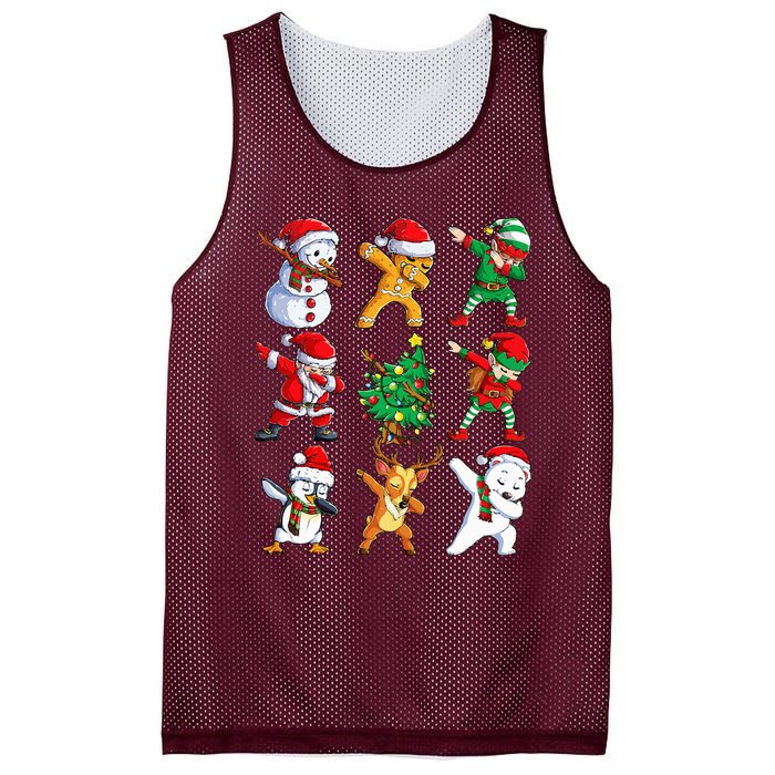 Dabbing Santa Elf Friends Christmas Xmas Dab Mesh Reversible Basketball Jersey Tank