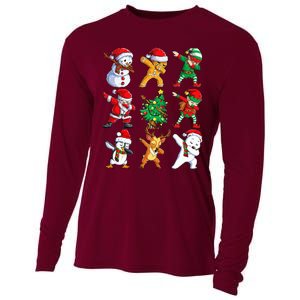 Dabbing Santa Elf Friends Christmas Xmas Dab Cooling Performance Long Sleeve Crew