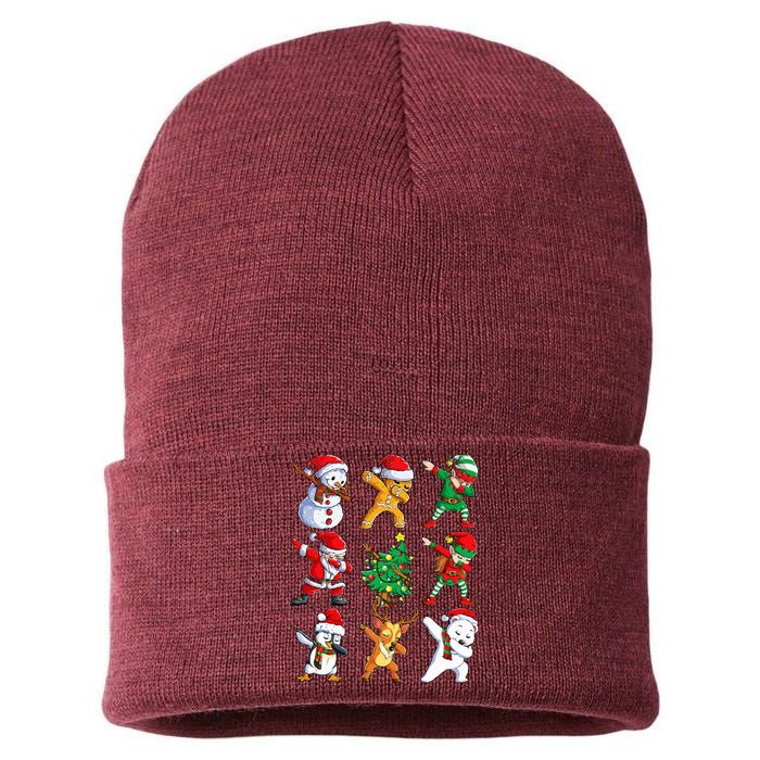 Dabbing Santa Elf Friends Christmas Xmas Dab Sustainable Knit Beanie