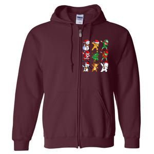 Dabbing Santa Elf Friends Christmas Xmas Dab Full Zip Hoodie