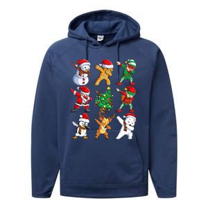 Dabbing Santa Elf Friends Christmas Xmas Dab Performance Fleece Hoodie