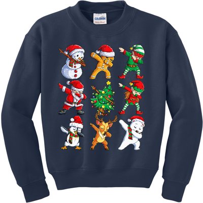 Dabbing Santa Elf Friends Christmas Xmas Dab Kids Sweatshirt