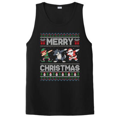 Dabbing Santa Elf Wolf Merry Christmas Funny Gift PosiCharge Competitor Tank