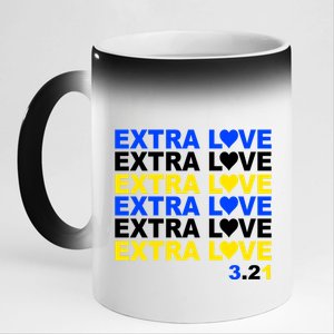 Down Syndrome Extra Love March 21st 11oz Black Color Changing Mug