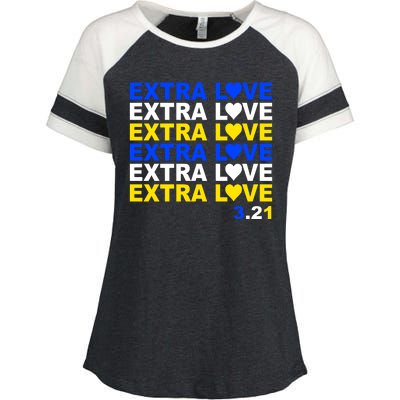 Down Syndrome Extra Love March 21st Enza Ladies Jersey Colorblock Tee