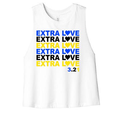 Down Syndrome Extra Love March 21st Women's Racerback Cropped Tank