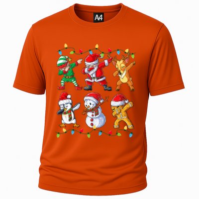 Dabbing Santa Elf Friends Christmas Xmas Dab Cooling Performance Crew T-Shirt