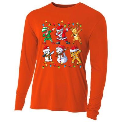 Dabbing Santa Elf Friends Christmas Xmas Dab Cooling Performance Long Sleeve Crew