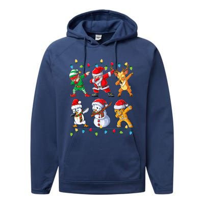 Dabbing Santa Elf Friends Christmas Xmas Dab Performance Fleece Hoodie