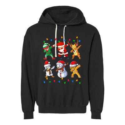 Dabbing Santa Elf Friends Christmas Funny Xmas Dab Garment-Dyed Fleece Hoodie